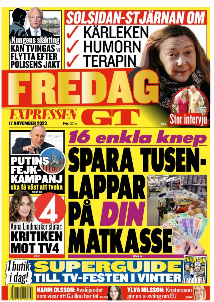 Portada de Göteborgstidningen (Suecia)