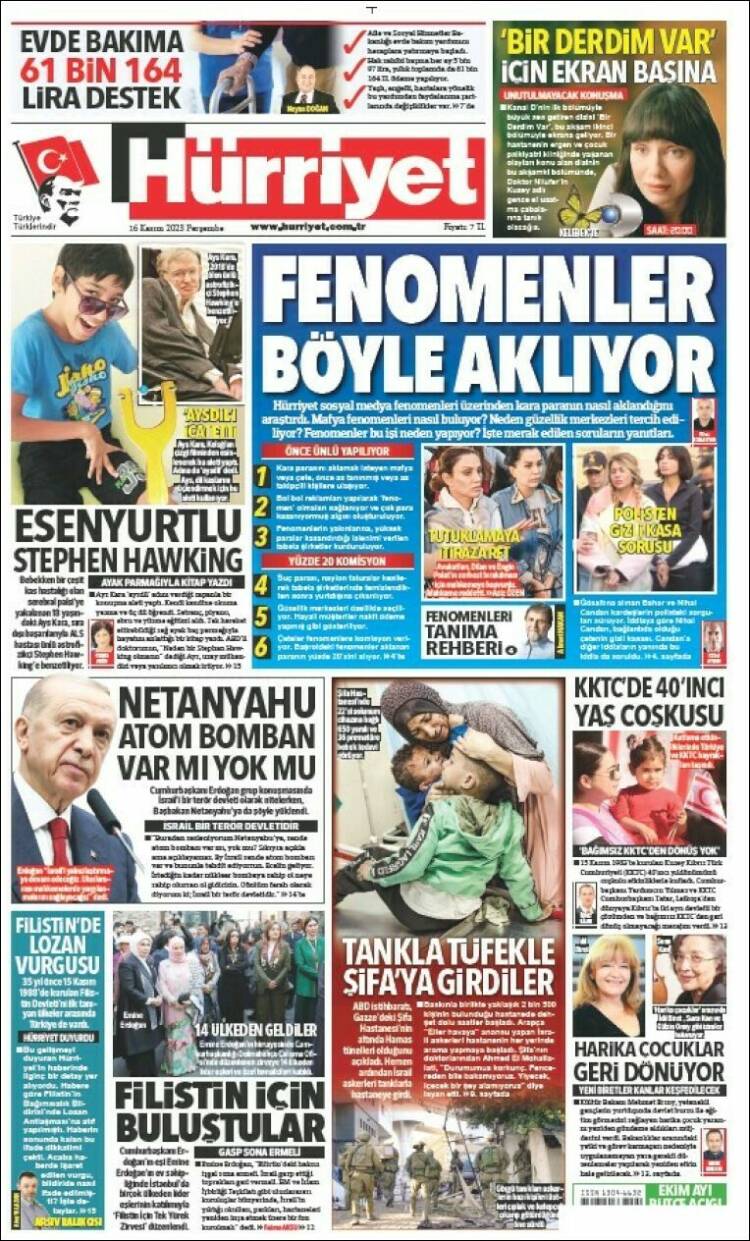 Portada de Hürriyet (Turqu&iacute;a)