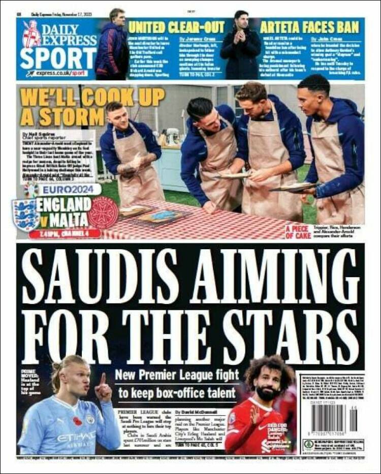 Portada de Express Sport (Reino Unido)