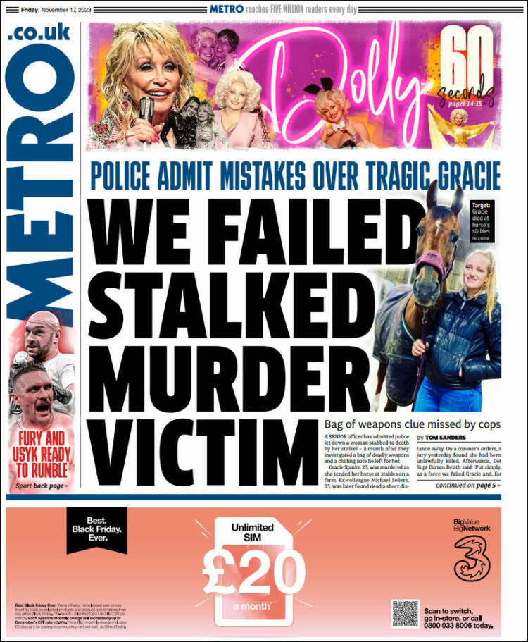 Portada de Metro (Reino Unido)