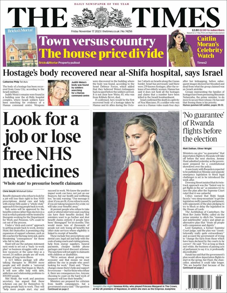 Portada de The Times (Reino Unido)