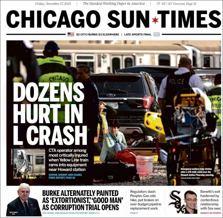 Portada de Chicago Sun-Times (USA)