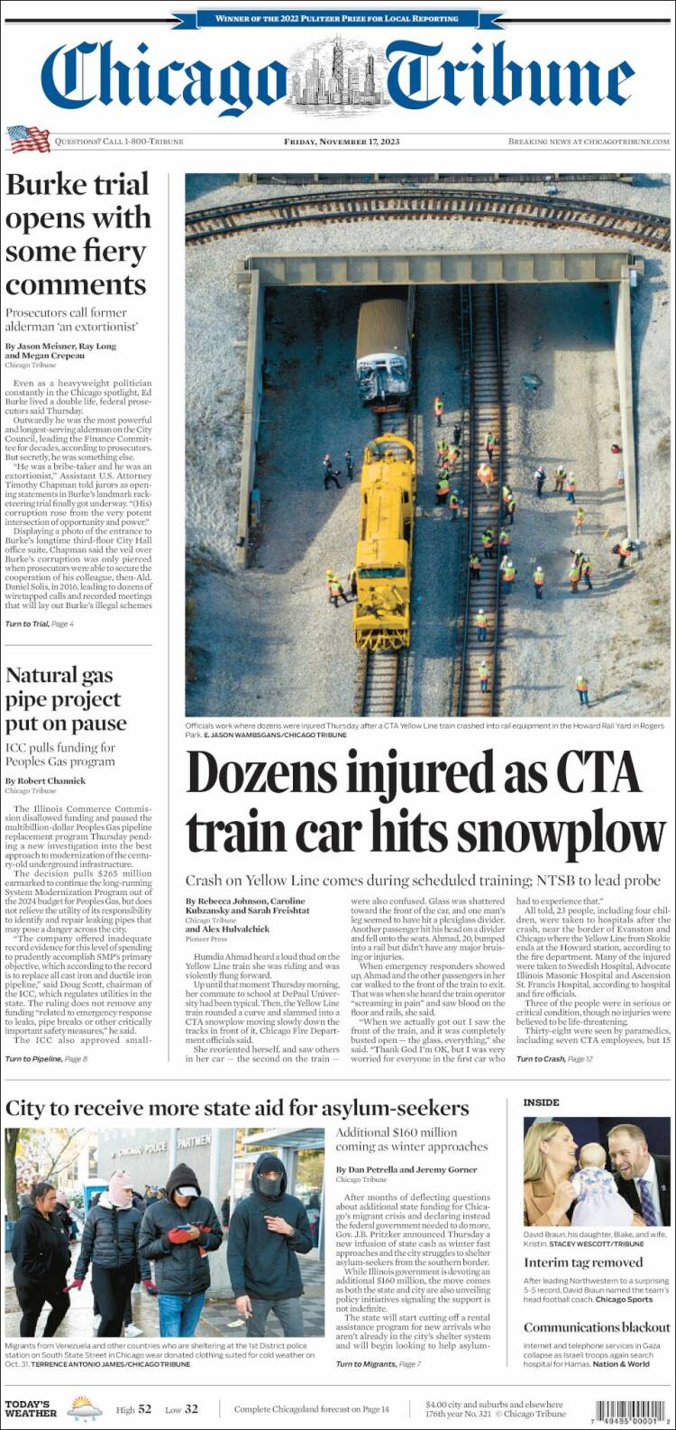Portada de Chicago Tribune (USA)