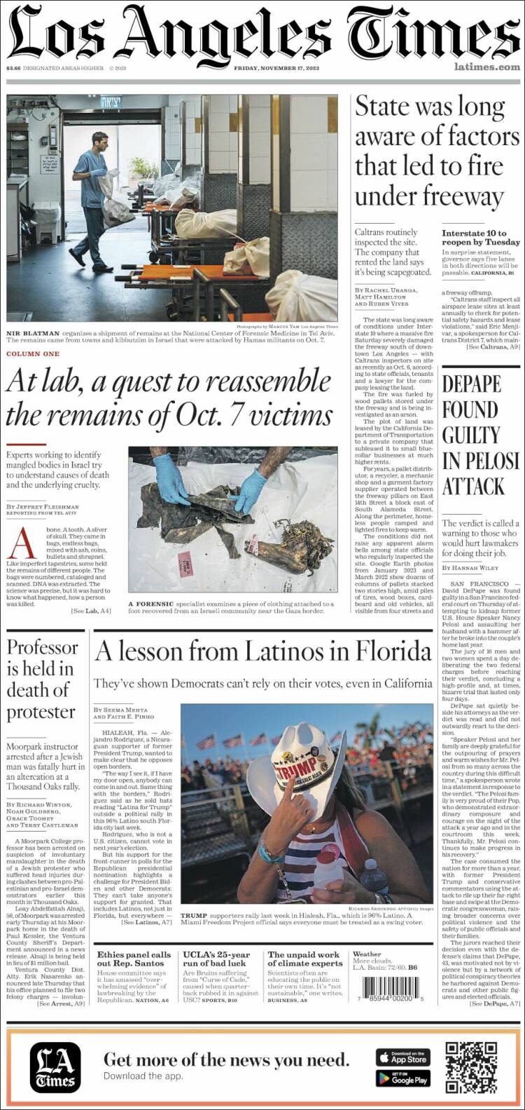 Portada de Los Angeles Times (USA)