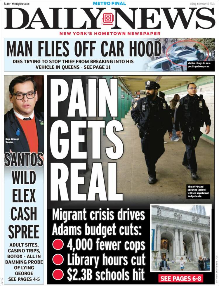 Portada de Daily News - New York (USA)