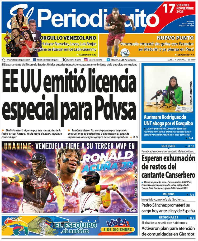 Portada de Periodiquito de Aragua (Venezuela)