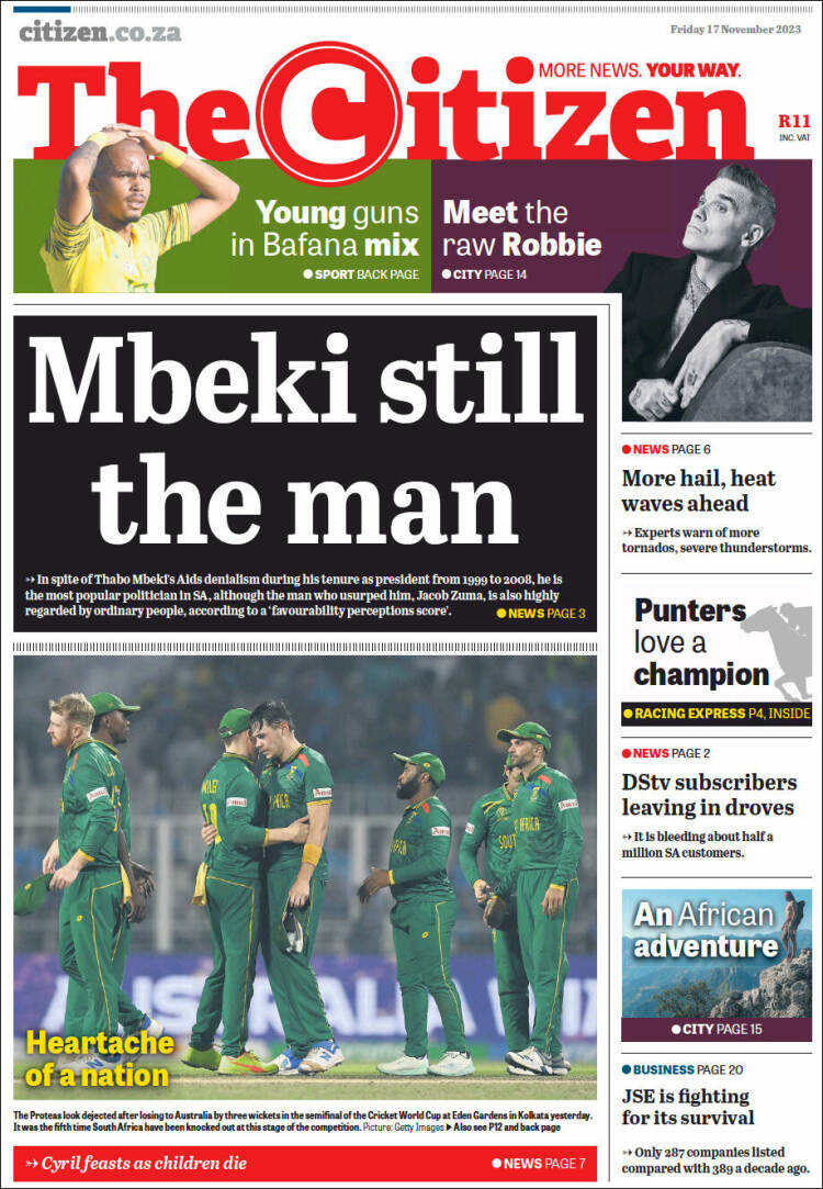 Portada de The Citizen (Sud&aacute;frica)