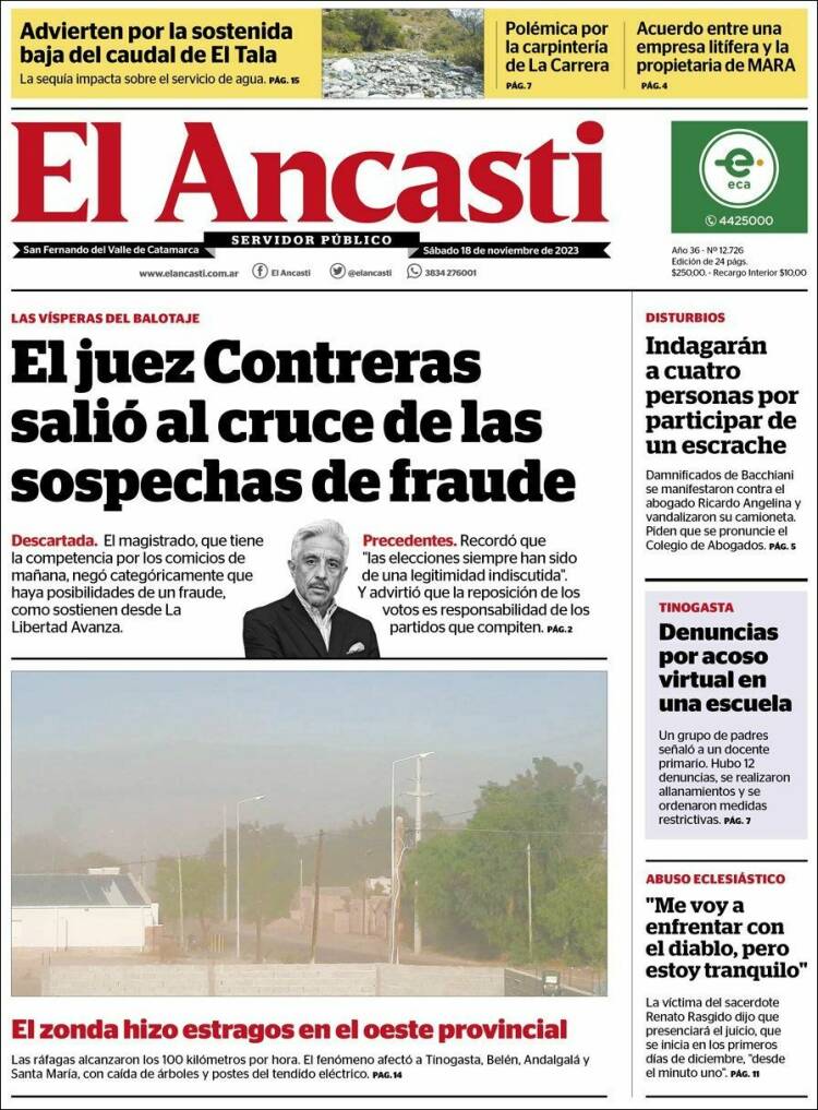 Portada de El Ancasti (Argentina)