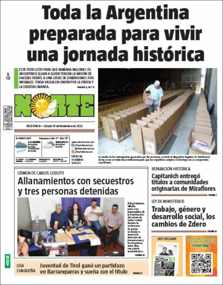 Portada de Diario Norte (Argentina)