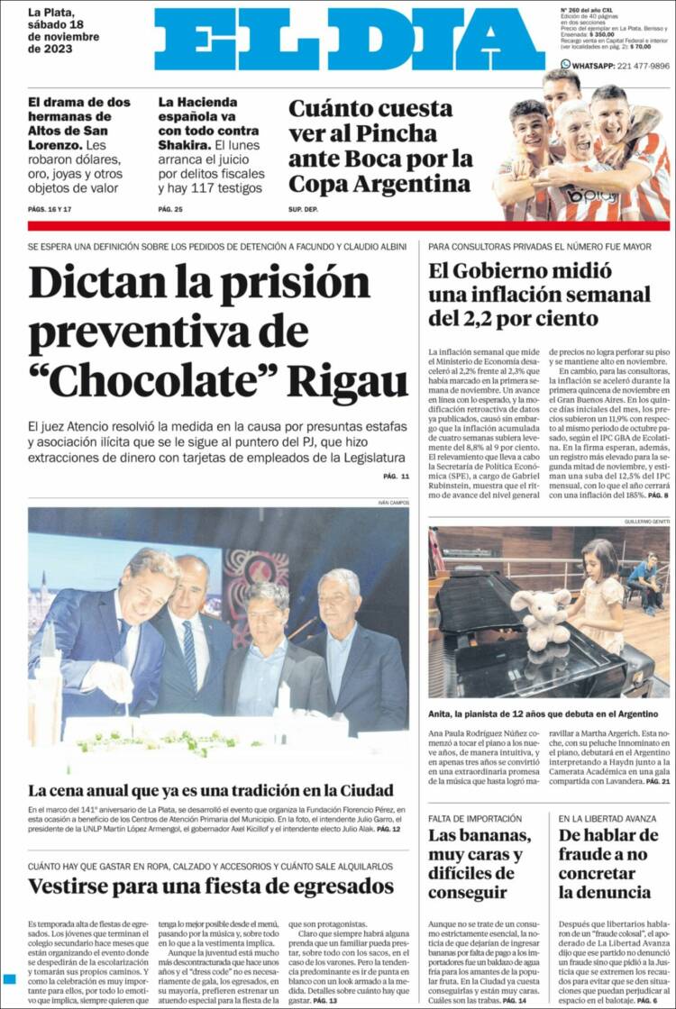 Portada de El Día de la Plata (Argentina)