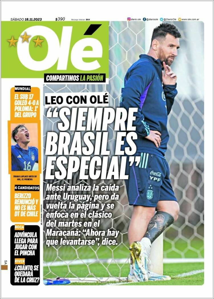 Portada de Olé (Argentina)