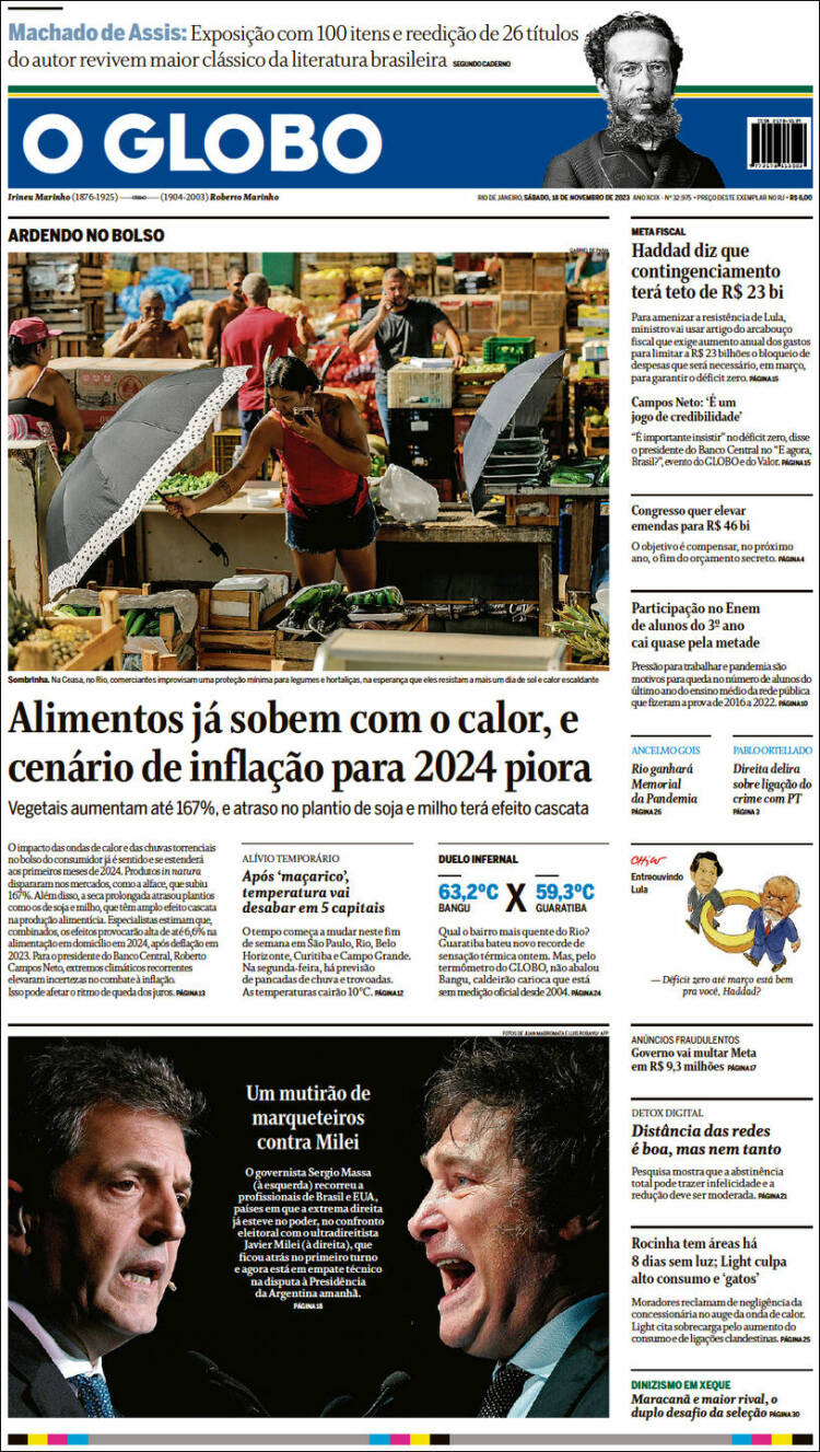 Portada de O Globo (Brasil)