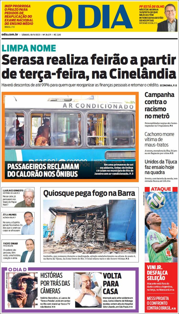 Portada de O Dia (Brasil)