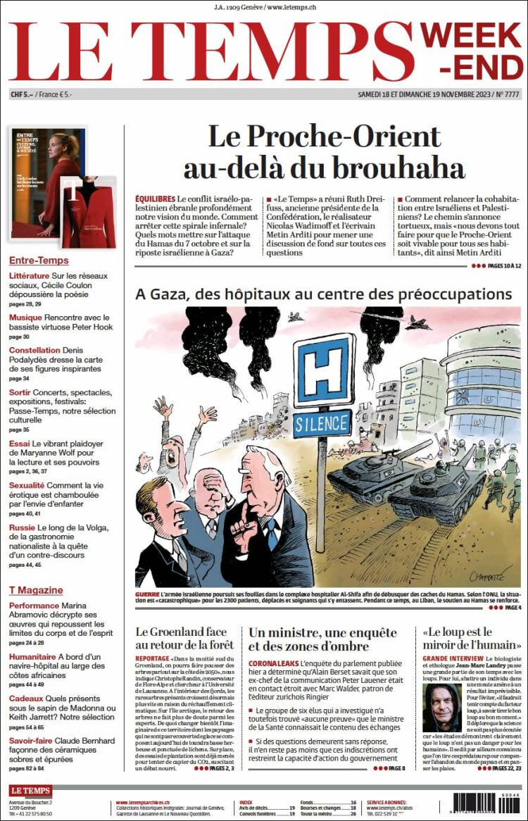Portada de Le Matin (Suiza)