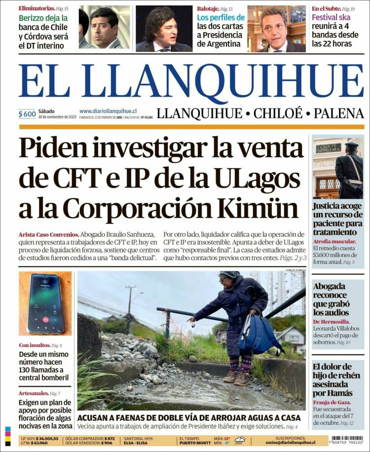 Portada de El Llanquihue (Chile)