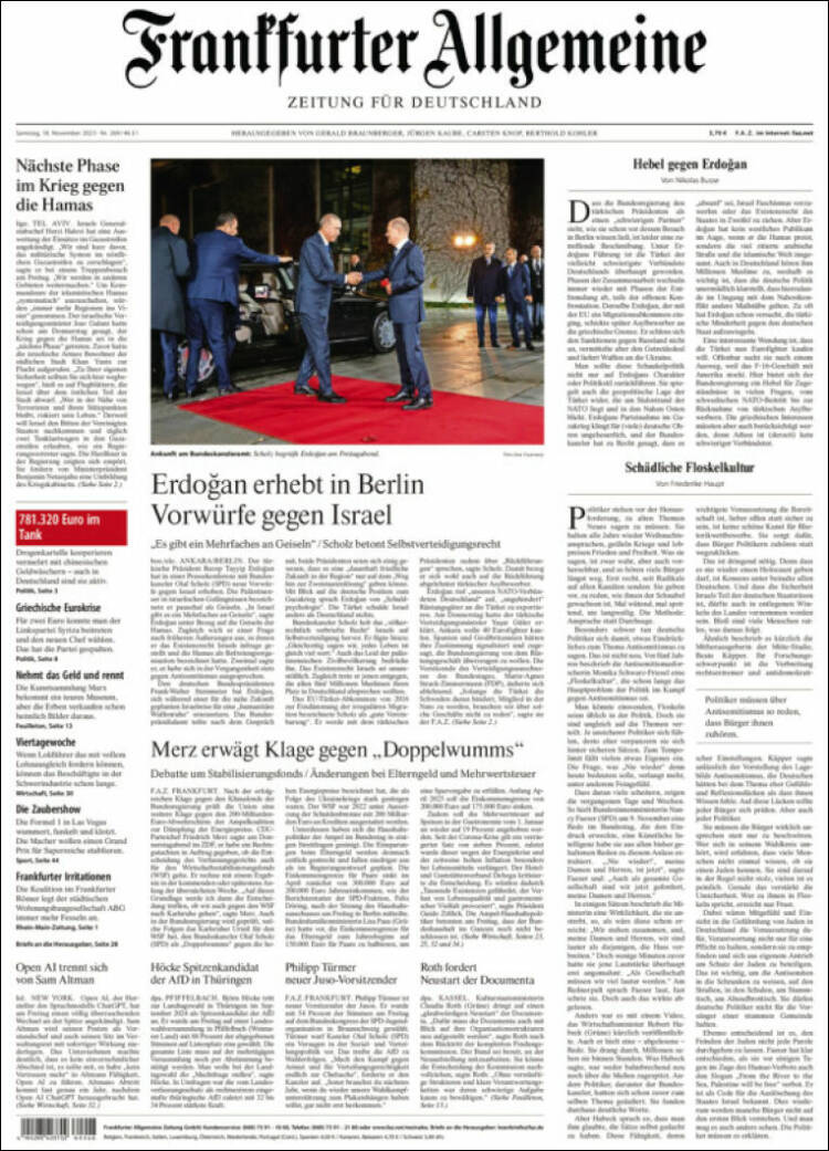 Portada de Frankfurter Allgemeine (Alemania)