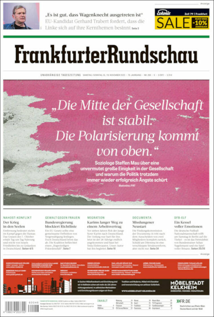 Portada de Frankfurter Rundschau (Alemania)
