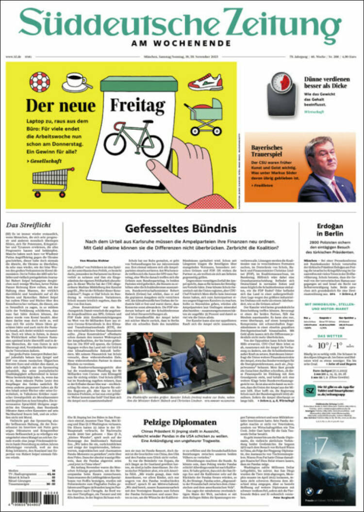 Portada de Sueddeutsche (Alemania)