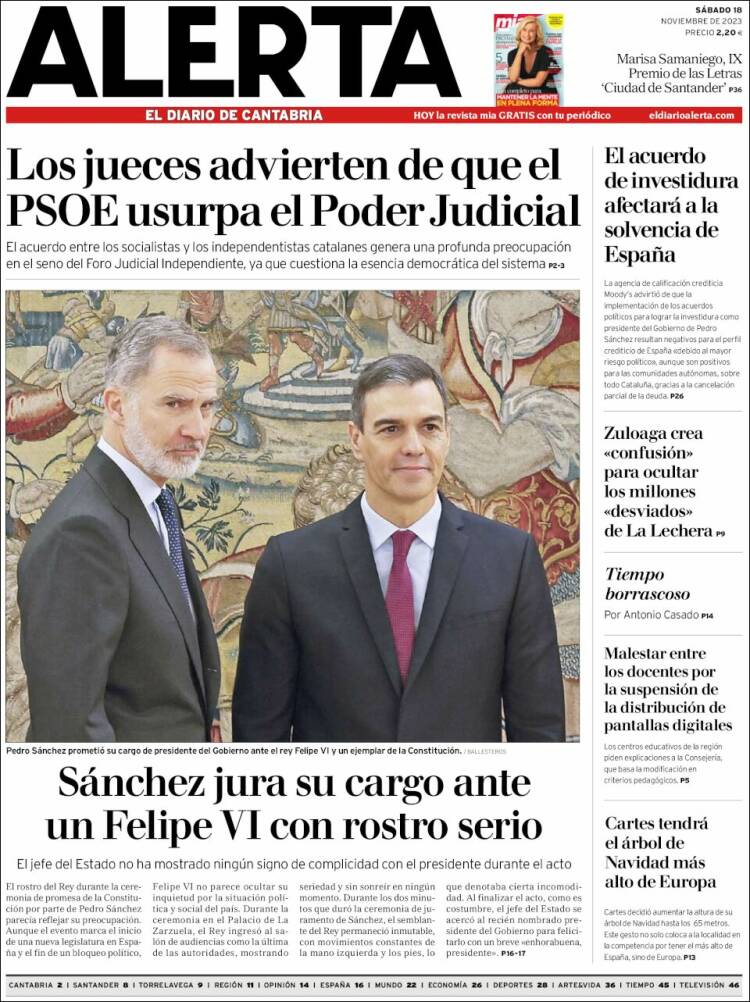 Portada de Alerta - El Diario de Cantabria (España)