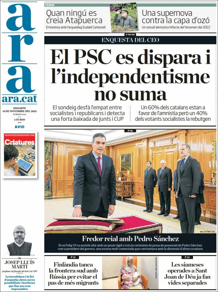 Portada de Ara (España)