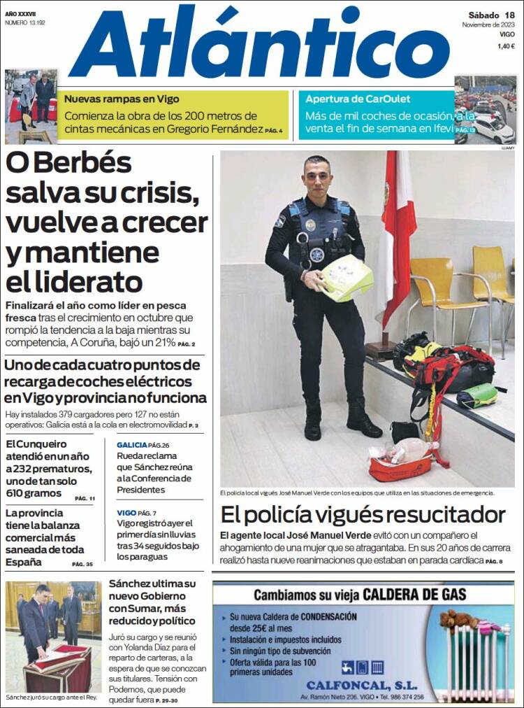 Portada de Atlántico Diario (España)