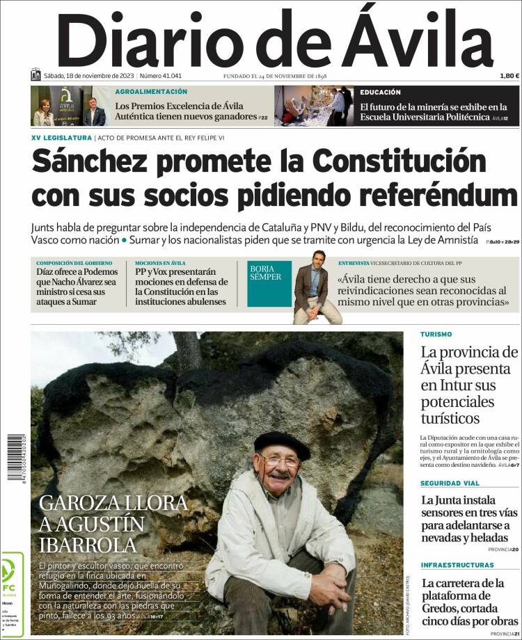 Portada de Diario de Ávila (España)