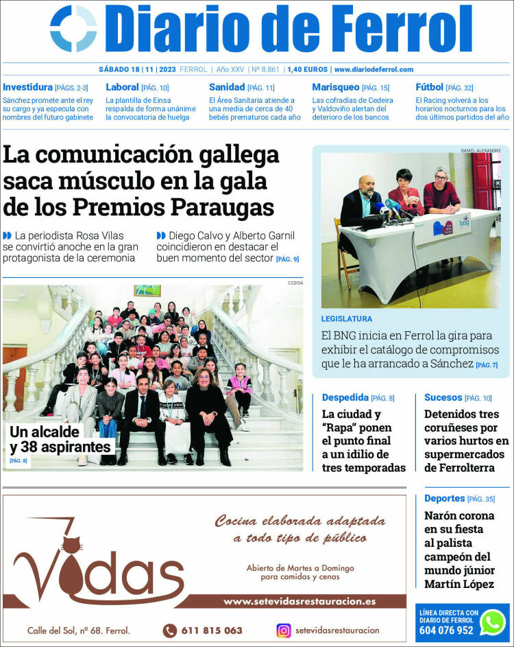Portada de Diario de Ferrol (España)