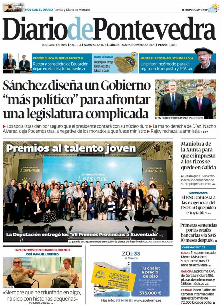 Portada de Diario de Pontevedra (España)