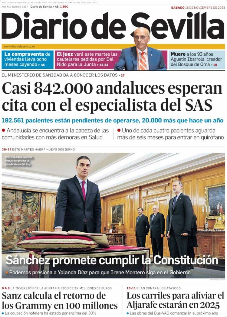 Portada de Diario de Sevilla (España)