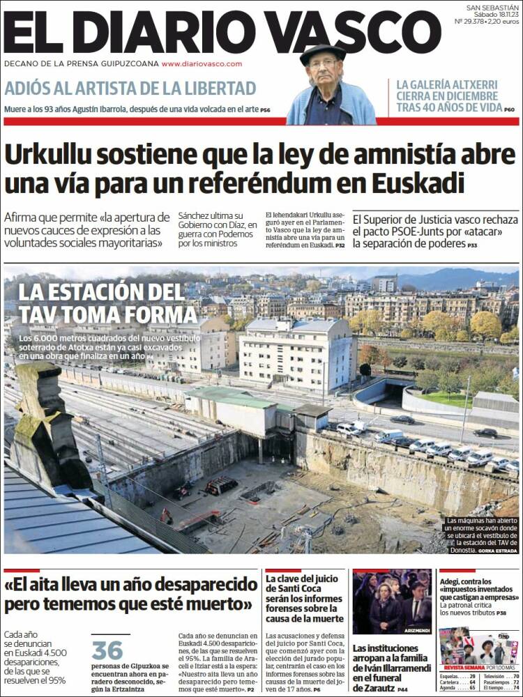 Portada de Diario Vasco (España)