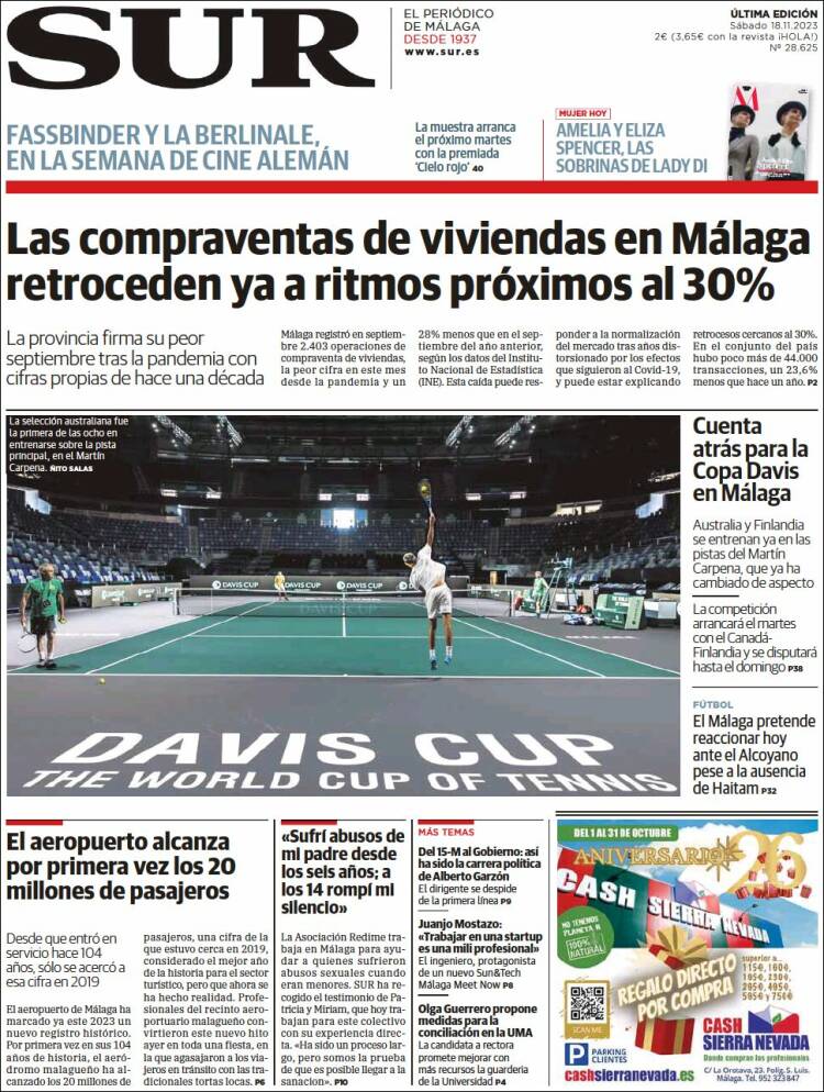Portada de Diario el Sur (España)