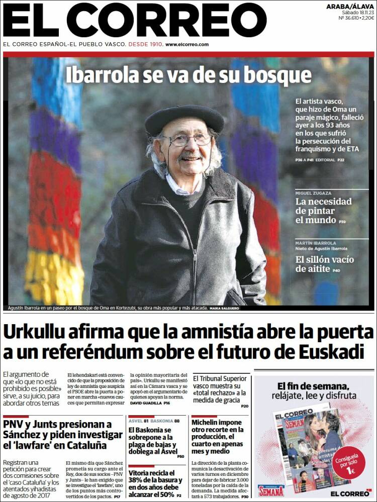 Portada de El Correo - Álava (España)