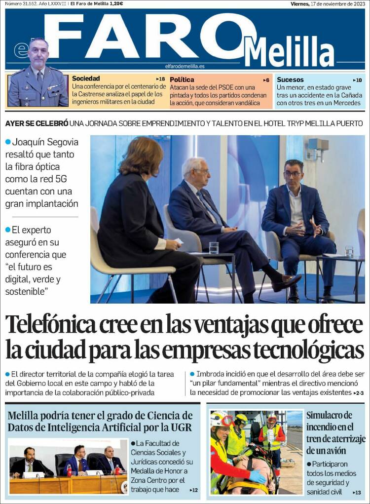 Portada de El Faro de Melilla (España)