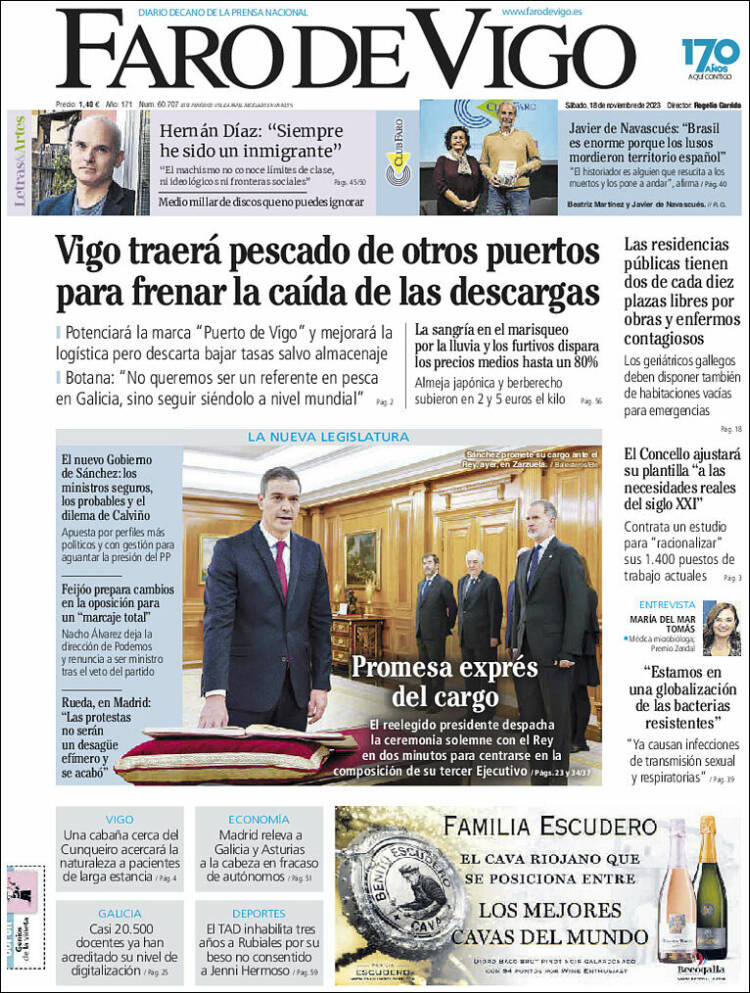 Portada de Faro de Vigo (España)