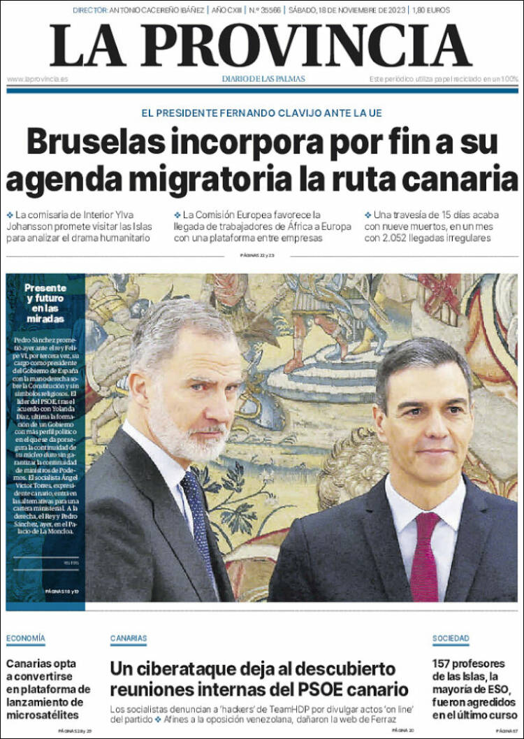 Portada de La Provincia (España)