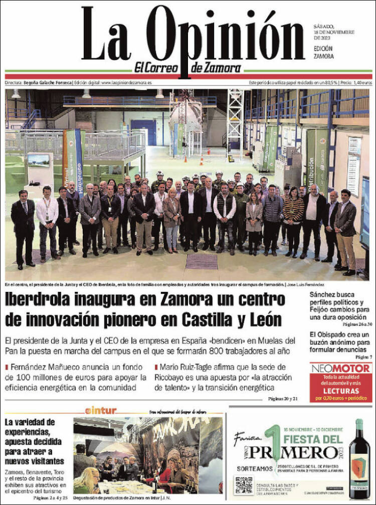 Portada de La Opinión - El Correo de Zamora (España)
