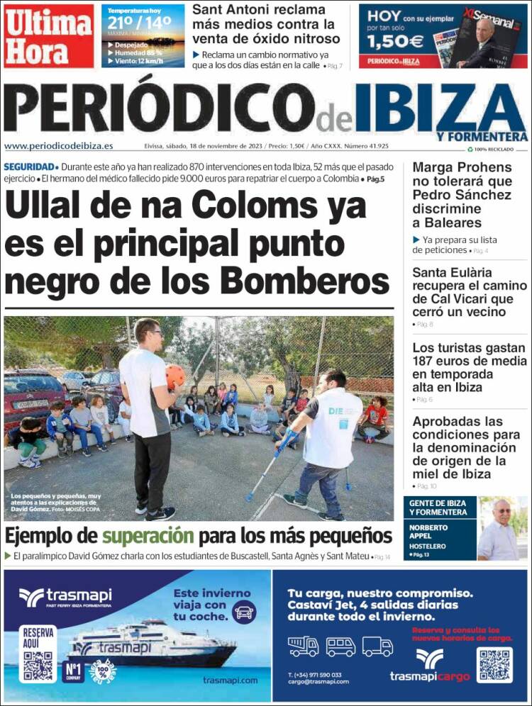 Portada de Periódico de Ibiza (España)