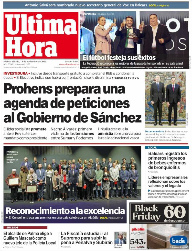 Portada de Última Hora (España)