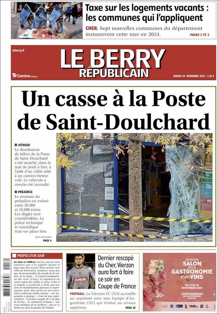Portada de Berry Republicain (Francia)