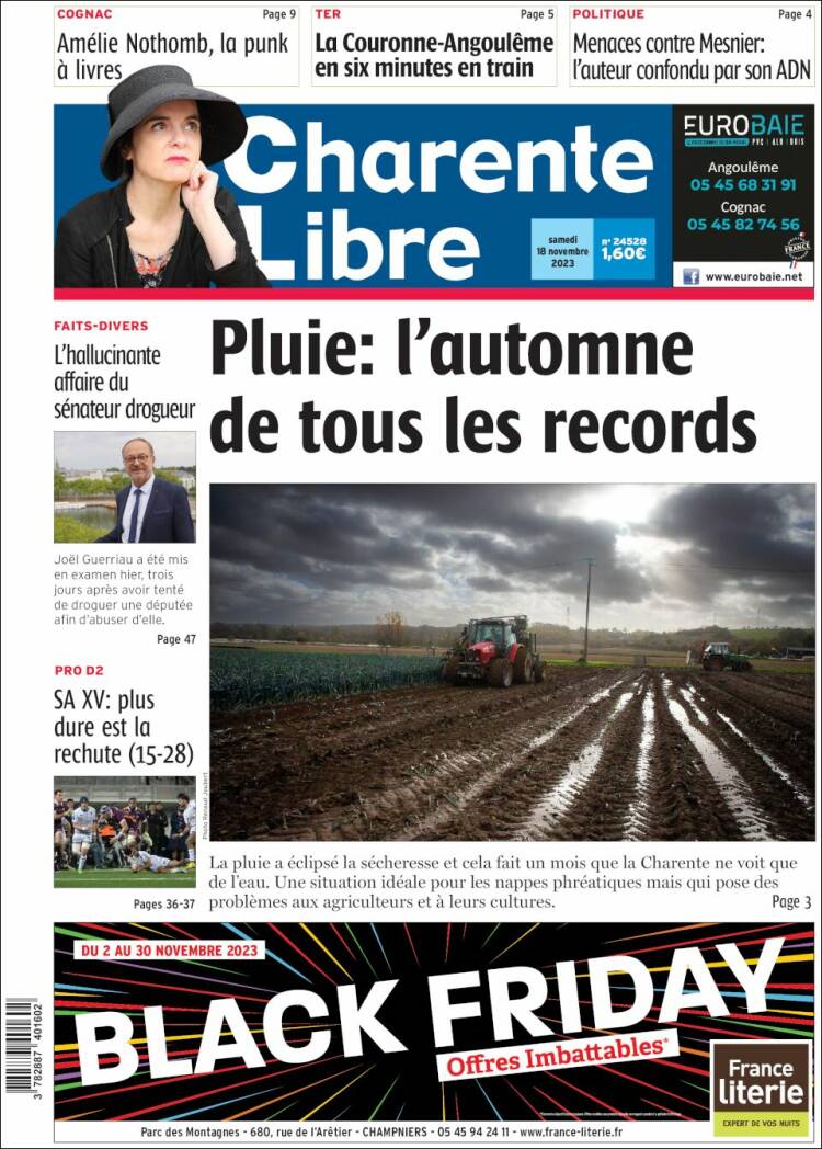 Portada de Charente Libre (Francia)