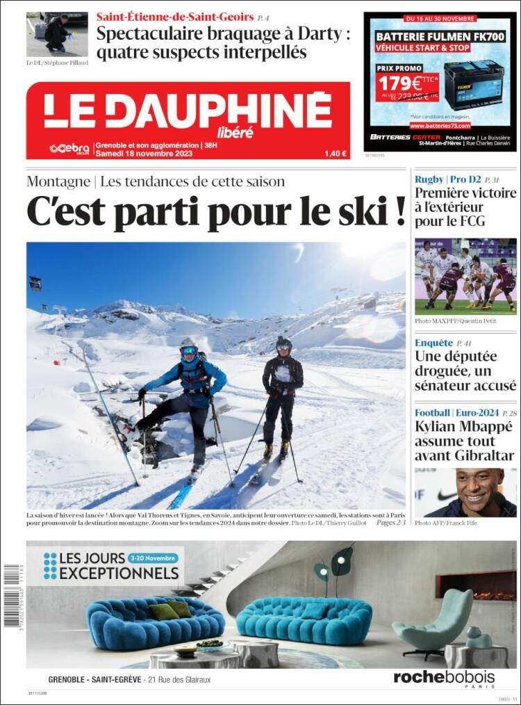 Portada de Le Dauphiné Libéré (Francia)