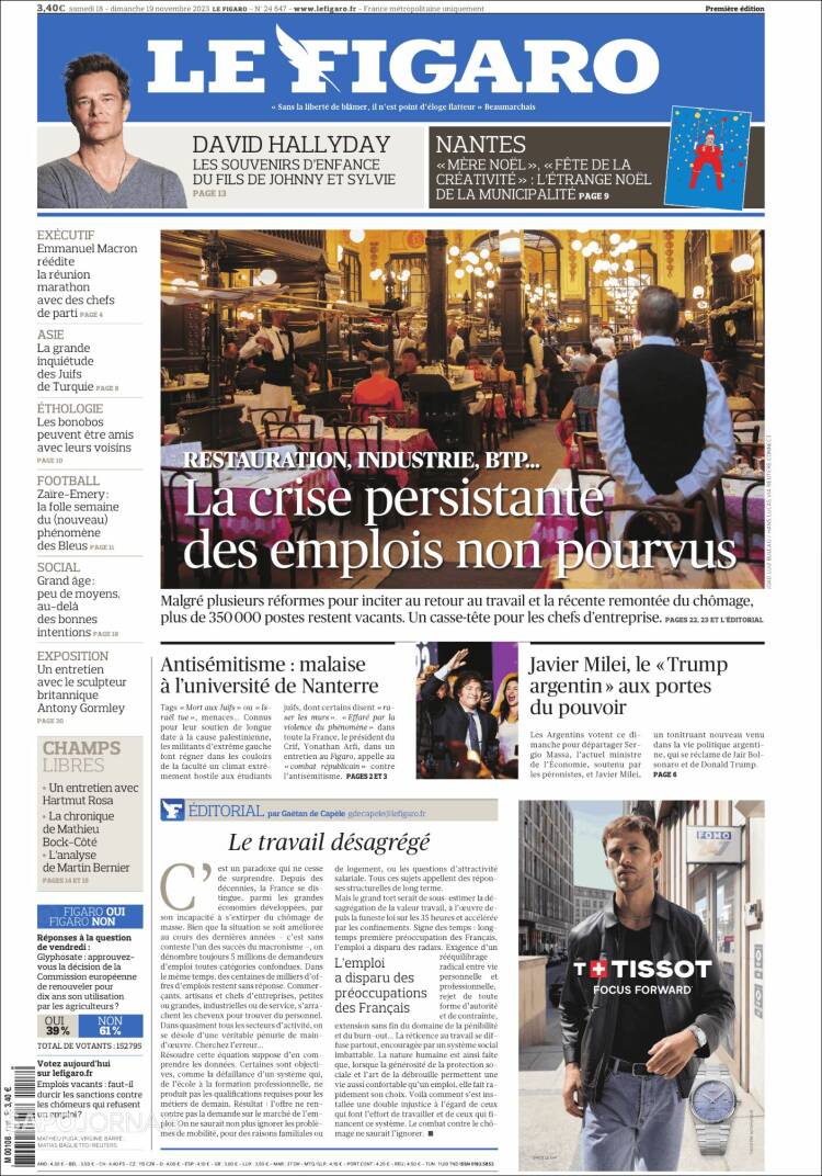 Portada de Le Figaro (Francia)