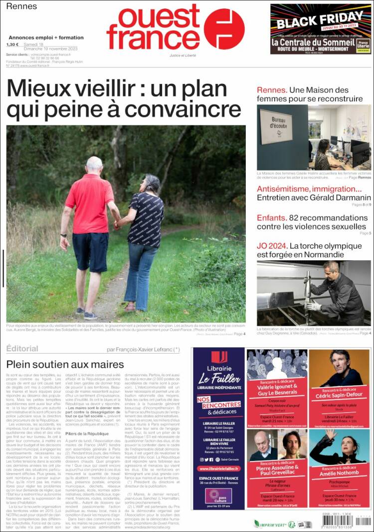Portada de Ouest France (Francia)