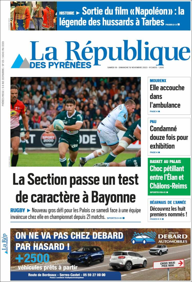 Portada de La République des Pyrénées (Francia)