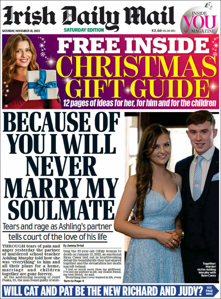 Portada de Irish Daily Mail (Irlanda)
