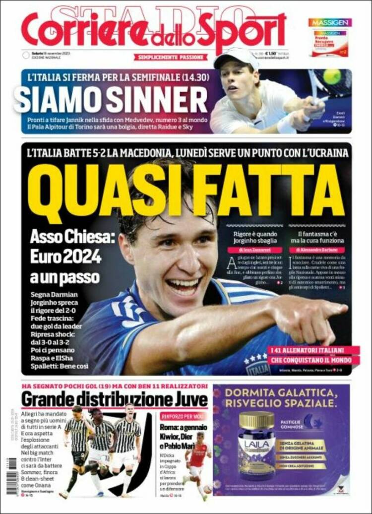 Portada de Corriere dello Sport (Italia)