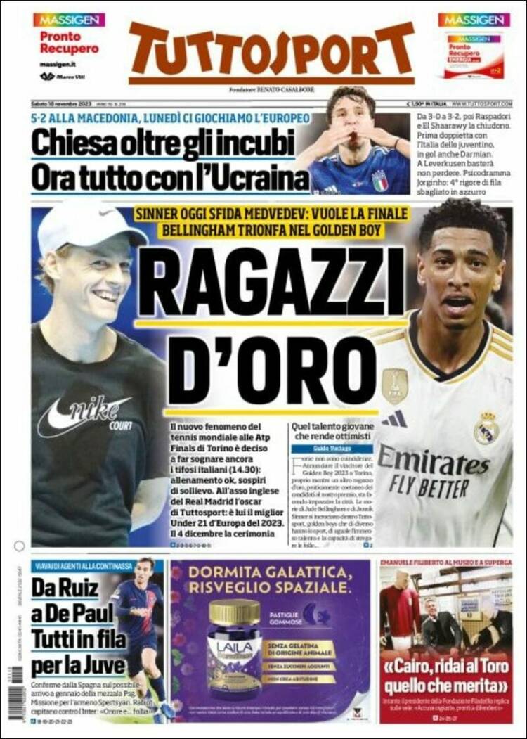 Portada de Tuttosport (Italia)