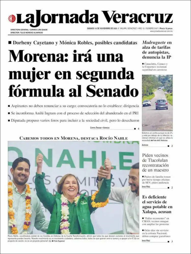 Portada de La Jornada Veracruz (M&eacute;xico)