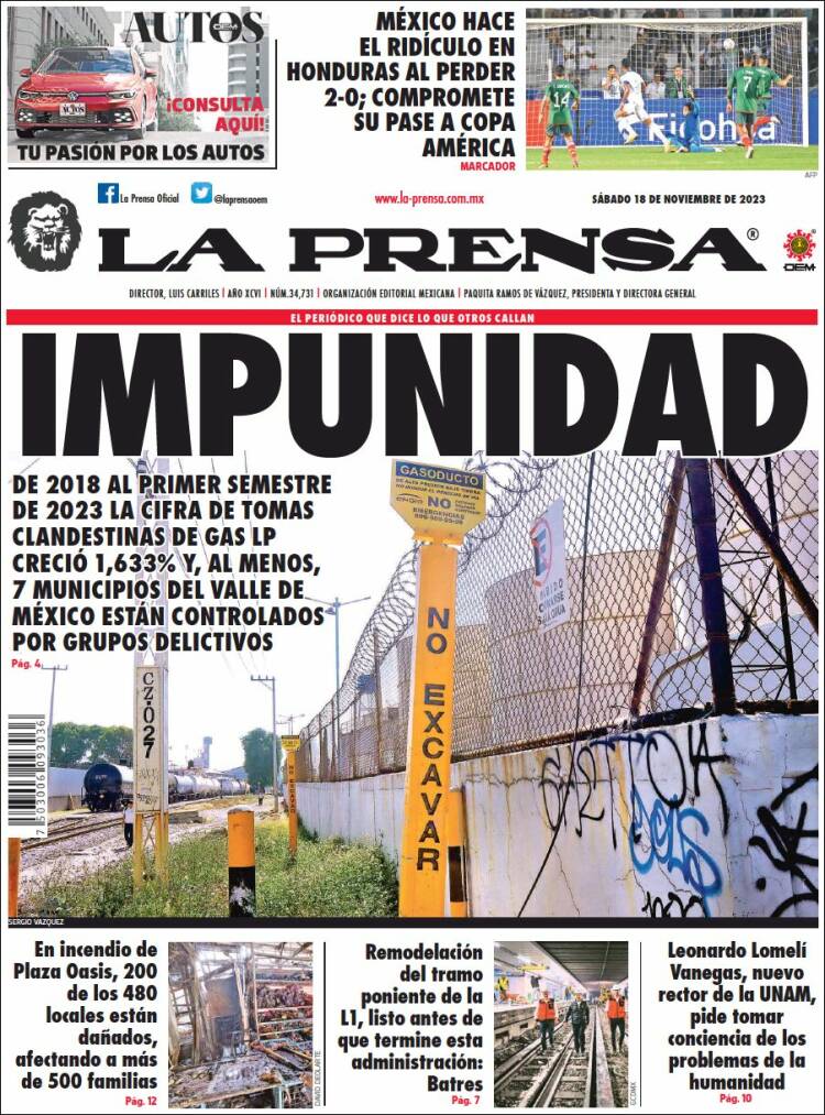 Portada de La Prensa (M&eacute;xico)