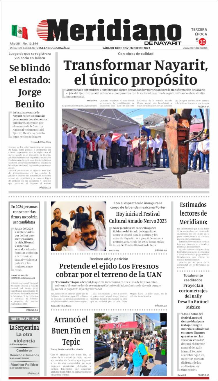 Portada de Meridiano (M&eacute;xico)